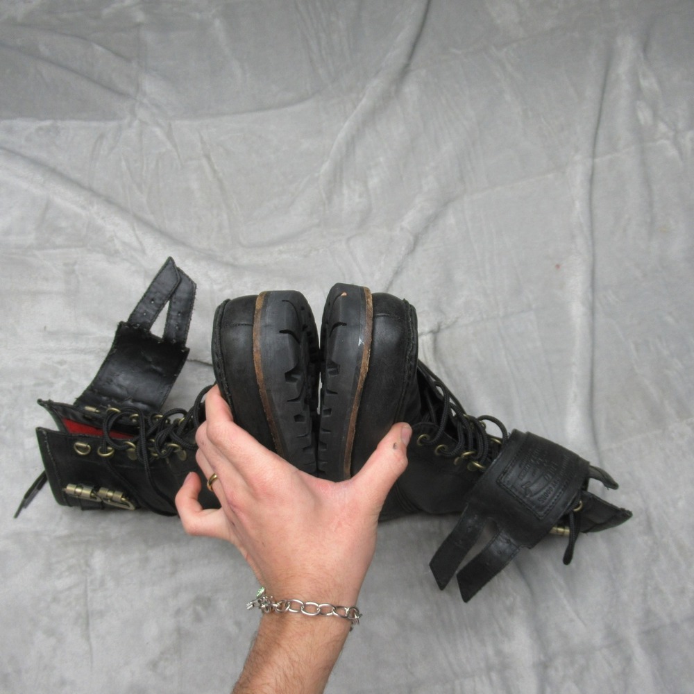Polo Ralph Lauren Mens 9.5D Wolcott Boots BLK Leather Buckle Work Combat Ranger - Picture 14 of 16